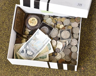 Lot 125 - Assorted Coins and Banknotes, to include: a...