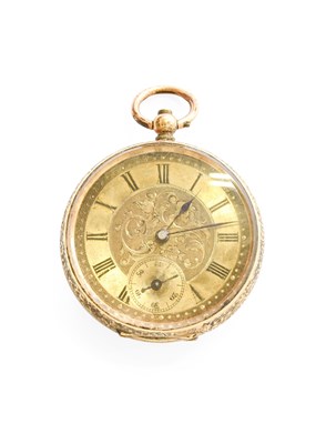 Lot 370 - A Lady's Fob Watch, case stamped 14k
