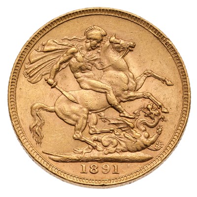 Lot 88 - Victoria, Sovereign 1891, (Marsh 129A,...