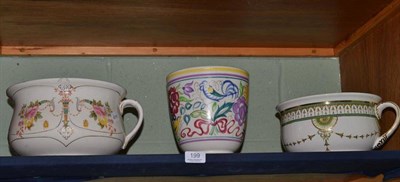 Lot 199 - A Poole jardiniere and two chamber pots