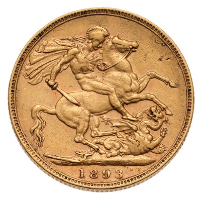 Lot 98 - Victoria, Sovereign 1893, (Marsh 145, S.3874),...