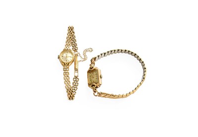 Lot 375 - A Lady's 9 Carat Rotary Wristwatch, attached 9...