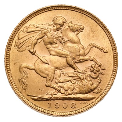 Lot 139 - Edward VII, Sovereign 1908, (Marsh 180,...