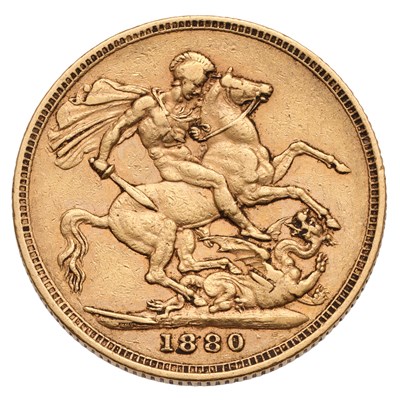 Lot 55 - Victoria, Sovereign 1880M, Melbourne Mint,...
