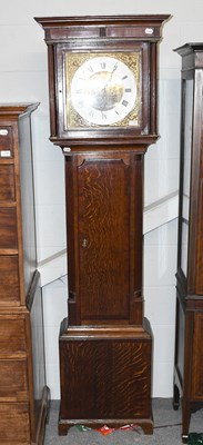 Lot 1295 - An Oak Eight Day Longcase Clock, flat top...