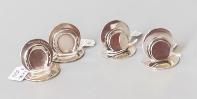 Lot 141 - A Pair of Edward VII Silver Place-Card Holders...
