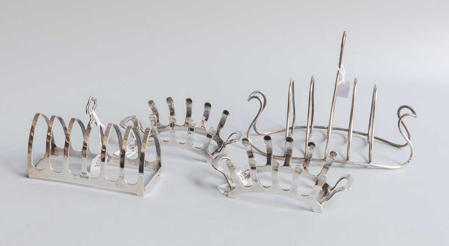 Lot 87 - Four Various Silver Toast-Racks, Including a