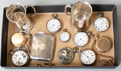 Lot 491 - Two Silver Pocket Watches, Jaeger le LeCoultre...