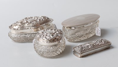 Lot 59 - Three Silver Mounted Cut-Glass Dressing-Table...