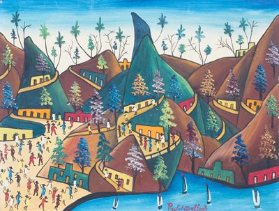 Lot 1033 - Préfète Duffaut (1923-2012) Haitian A coastal...