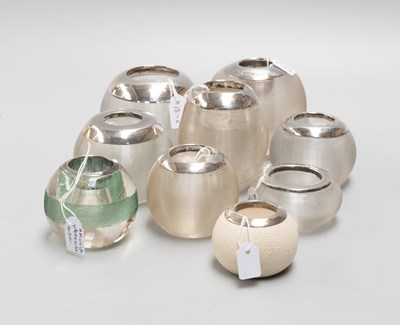 Lot 102 - A Collection of Silver-Mounted Threaded-Glass...