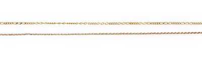 Lot 226 - A 9 Carat Gold Figaro Link Necklace, length...