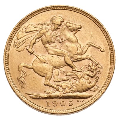 Lot 131 - Edward VII, Sovereign 1905M, Melbourne Mint,...