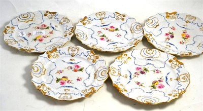Lot 228 - Five 19th century decorative pottery plates