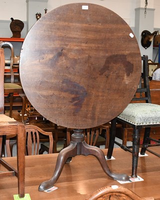 Lot 1272 - A George III Mahogany Tripod Table, with bird...