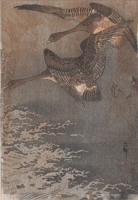 Lot 1088 - Meji Period Japanese Woodblock Print of Geese...