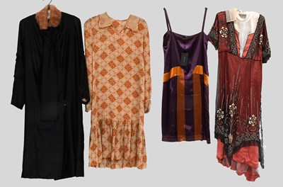 Lot 2283 - Circa 1920s Orange and Black Drop Waist...