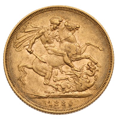 Lot 65 - Victoria, Sovereign 1884S, Sydney Mint, (Marsh...
