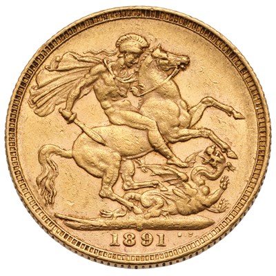 Lot 90 - Victoria, Sovereign 1891S, Sydney Mint, (Marsh...