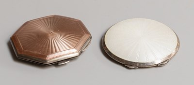 Lot 191 - Two Silver and Enamel Compacts, one circular,...