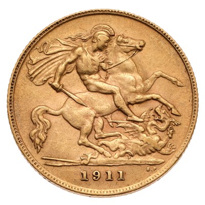 Lot 221 - George V, Half Sovereign 1911; good very fine