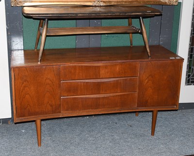 Lot 1311 - A Mid Century Teak Sideboard, with three...