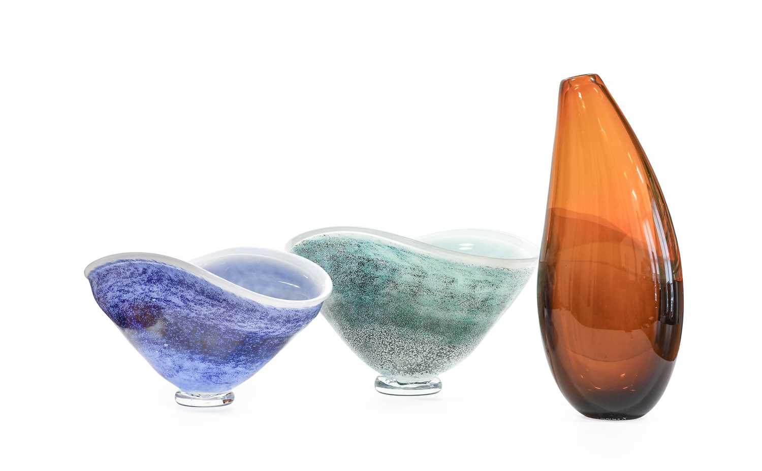 Lot 592 - Teign Valley Glass: A Glass Bowl, of collapsed...