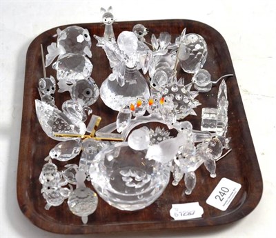 Lot 240 - Tray of assorted Swarovski animal ornaments