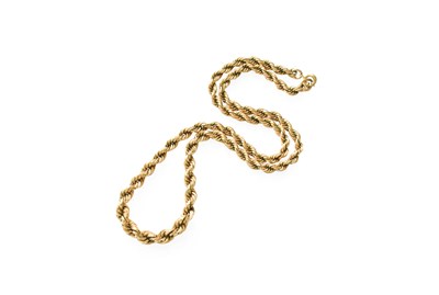 Lot 232 - A 9 Carat Gold Graduated Rope Twist Necklace,...