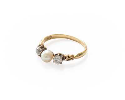 Lot 224 - A Cultured Pearl and Diamond Ring, the...