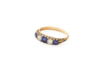 Lot 246 - A Sapphire and Diamond Five Stone Ring, three...