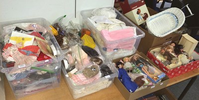 Lot 1251 - Assorted Modern Dolls and Baby Costume and...