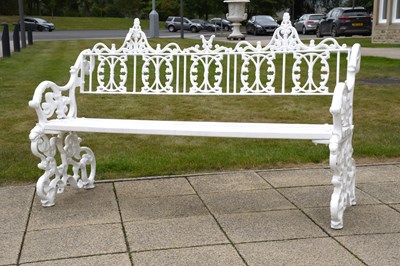Lot 638 - A Victorian-Style White-Painted Garden Bench,...