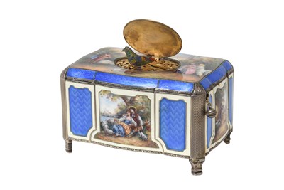 Lot A Swiss Enamelled Silver Singing-Bird Box