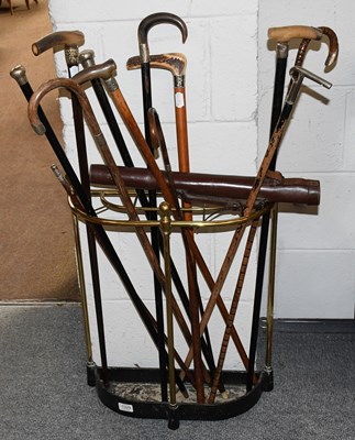 Lot 1329 - A Victorian Brass and Cast Iron Bow Front...