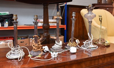 Lot 159 - A Pair of Silver Plate Corinthean Column Table...