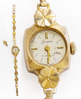 Lot 387 - A Lady's 9 Carat Gold Accurist Wristwatch,...