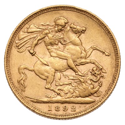 Lot 93 - Victoria, Sovereign 1892, (Marsh 130, S.3866C),...