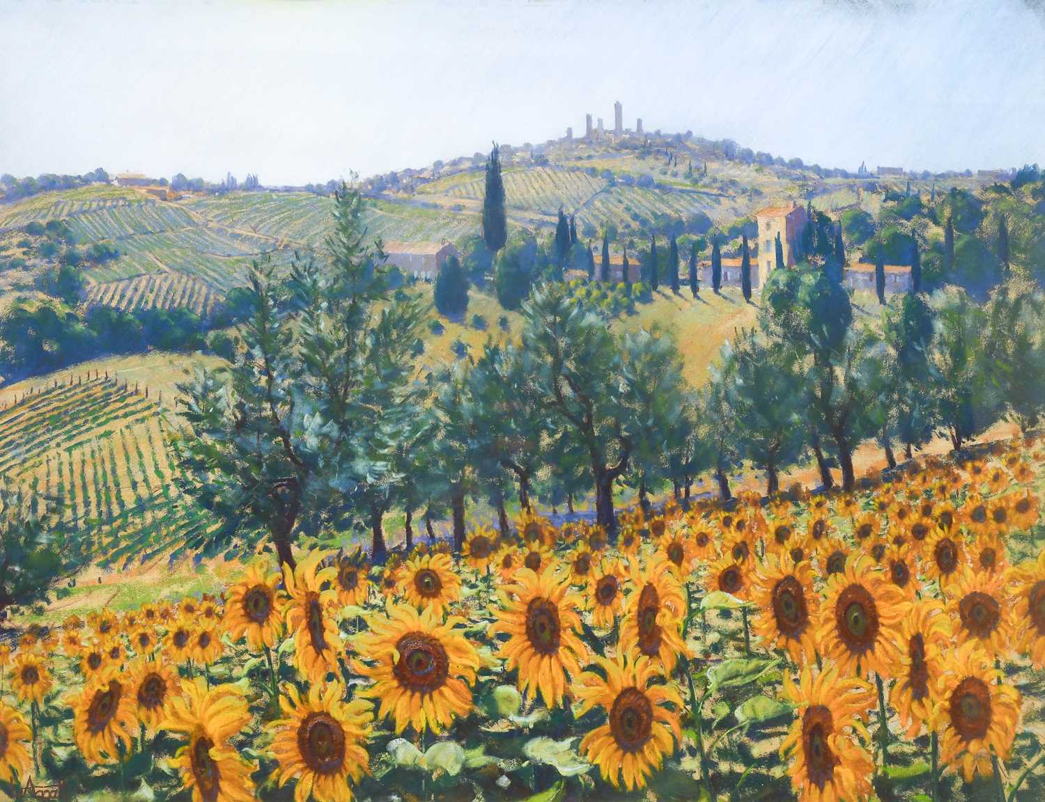 Lot 55 - Lionel Aggett (1938-2009) "Sunflowers below...