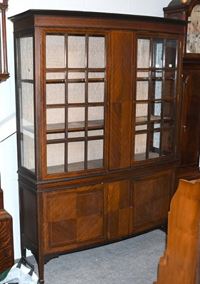 Lot 1294 - An Edwardian Mahogany Bow Front Bookcase, with...