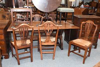 Lot 1271 - A Treske Oak Refectory Dining Table, on gothic...