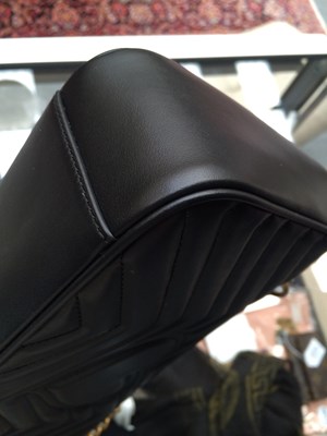 Lot 1025 - A Gucci GG Black Marmont Flap Leather Bag,...
