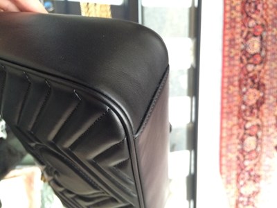 Lot 1025 - A Gucci GG Black Marmont Flap Leather Bag,...
