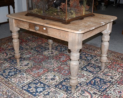 Lot 1336 - A Victorian Pine Single Drawer Kitchen Table,...