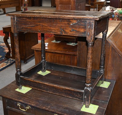 Lot 1256 - A 18th Century Joined Oak Side Table, on...
