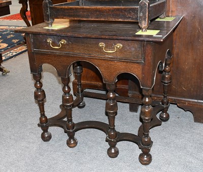 Lot 1255 - A William & Mary Oak Single Drawer Side Table,...