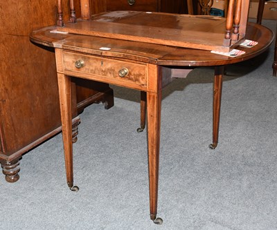 Lot 1253 - A George III Mahogany Pembroke Table, cross...
