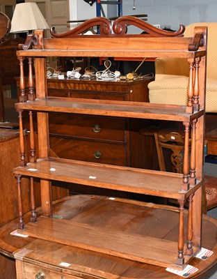 Lot 1254 - A Victorian Mahogany Four Tier Hanging Shelf,...