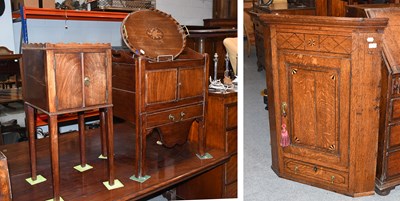 Lot 1245 - A George III Mahogany Pot Cupboard with shaped...