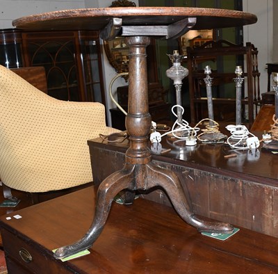Lot 1242 - A George III Oak Snap Top Tripod Table, 75cm...
